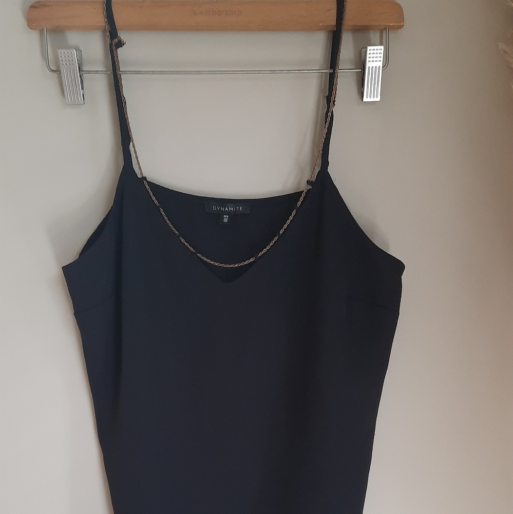 Dynamite | Black top with Gold Chain